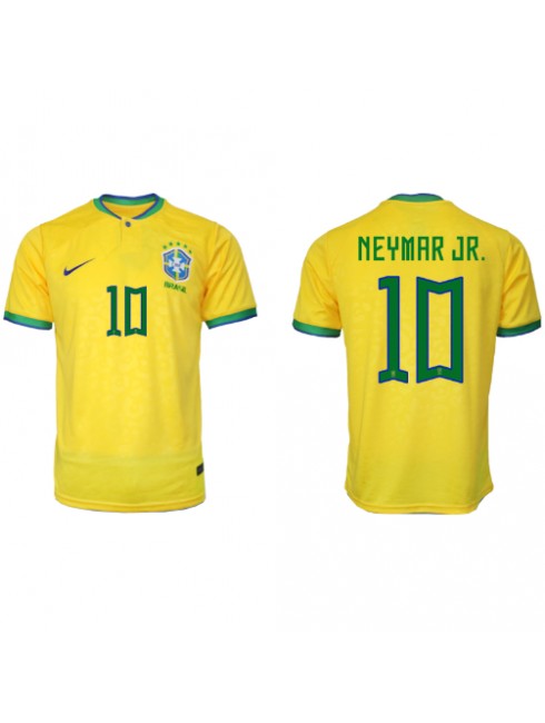 Billige Brasil Neymar Jr #10 Hjemmedrakt VM 2022 Kortermet